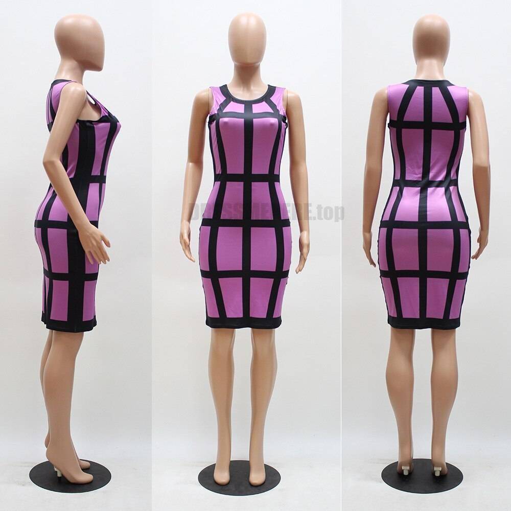 Neon color Slim Fit Colorful Print Dress NEON COLOR DRESSES color: lake blue|Neon Green|Orange|Purple|Rose Red|Yellow