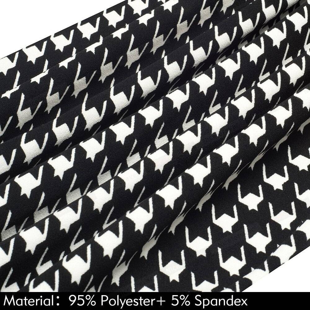 Nice-forever One-piece Faux Jacket Vintage Elegant Patterns Work dress Office Bodycon Female 3/4 Sleeve Sheath Women Dress b237 BEST BODYCON DRESSES color: Black and Flower|Blk and houndstooth|Light pink|Navy and white