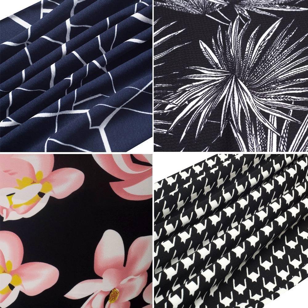 Nice-forever One-piece Faux Jacket Vintage Elegant Patterns Work dress Office Bodycon Female 3/4 Sleeve Sheath Women Dress b237 BEST BODYCON DRESSES color: Black and Flower|Blk and houndstooth|Light pink|Navy and white