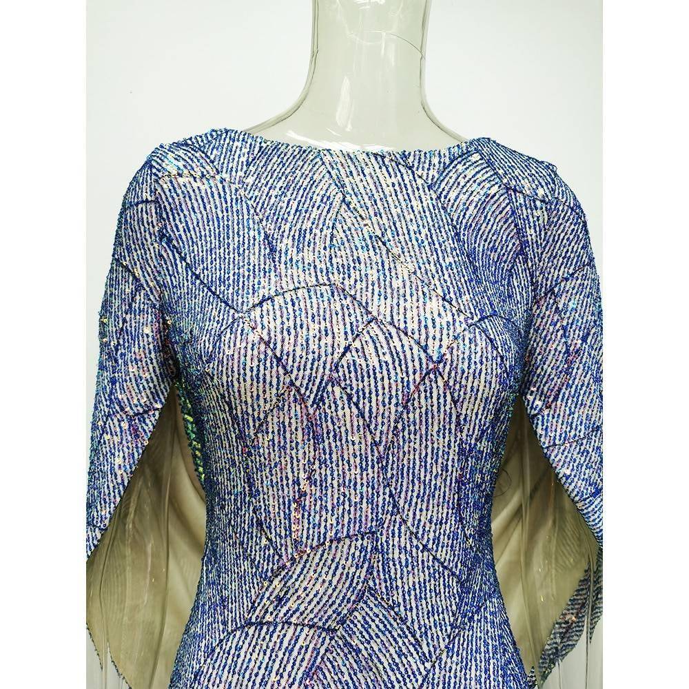 Sexy Elegant office Sequin Dress Women Summer vintage Club Mini Evening Party Bodycon Dress casual woman dresses vestidos 2021 BEST BODYCON DRESSES color: Blue